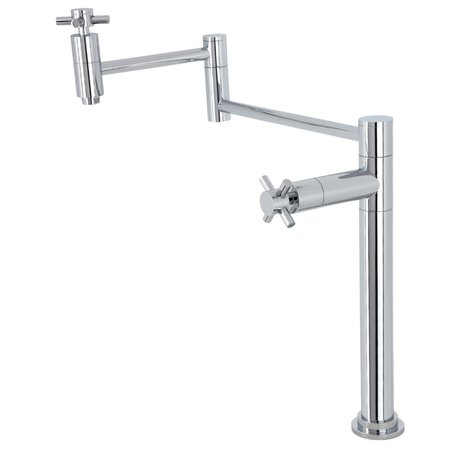 KINGSTON BRASS Deck Mount Pot Filler, Polished Chrome KS8701DX